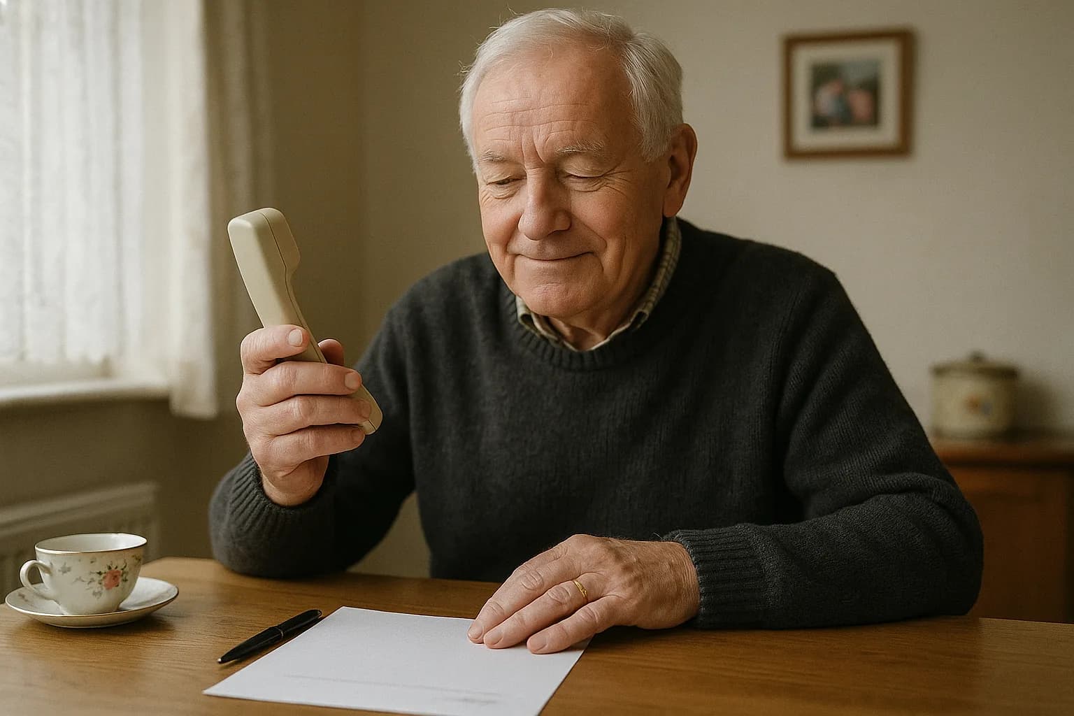 Hands comparing a stack of expensive solicitor paperwork to a laptop showing an online form