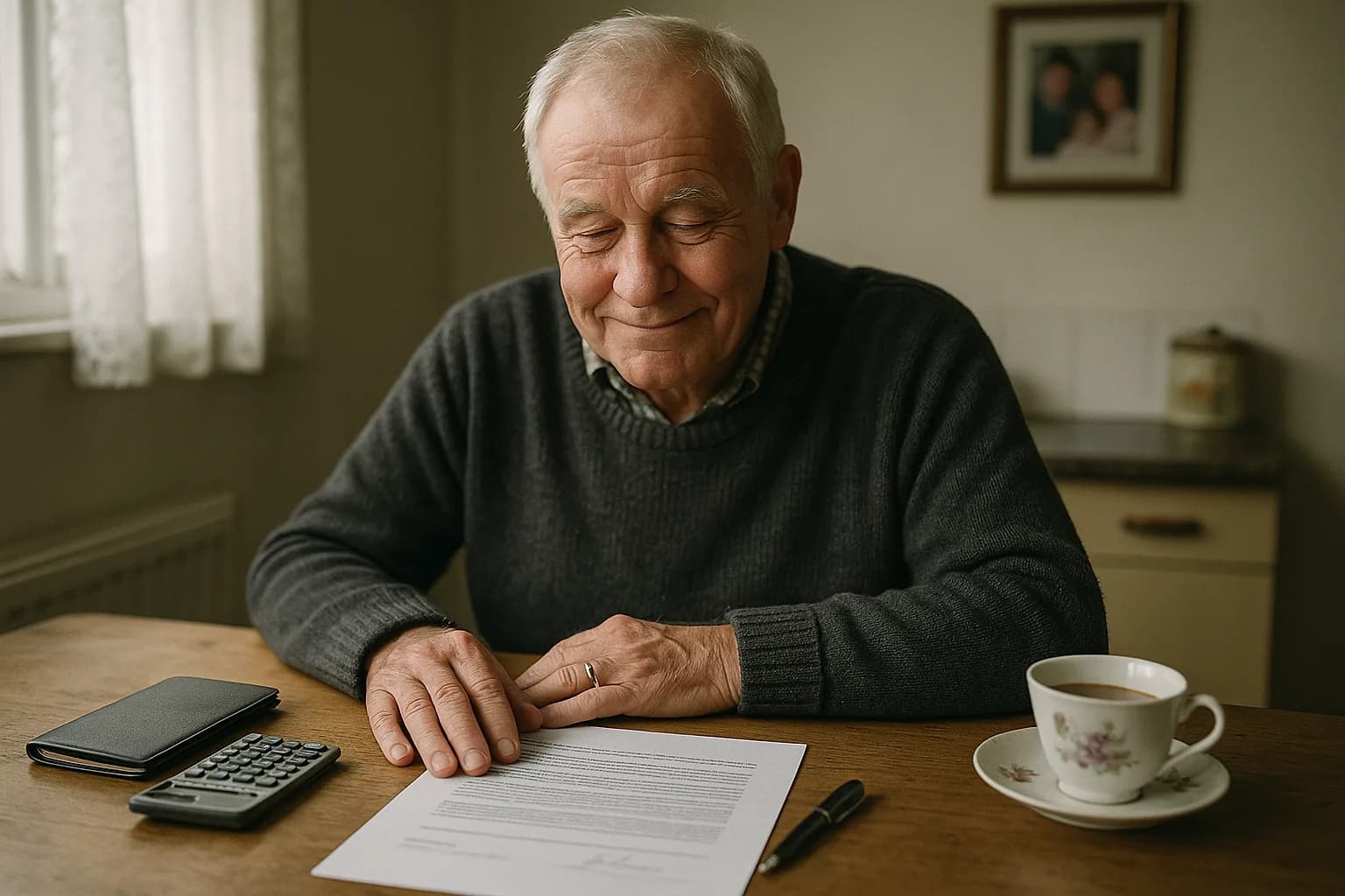 A couple reviewing bills and a bank statement on a laptop at home